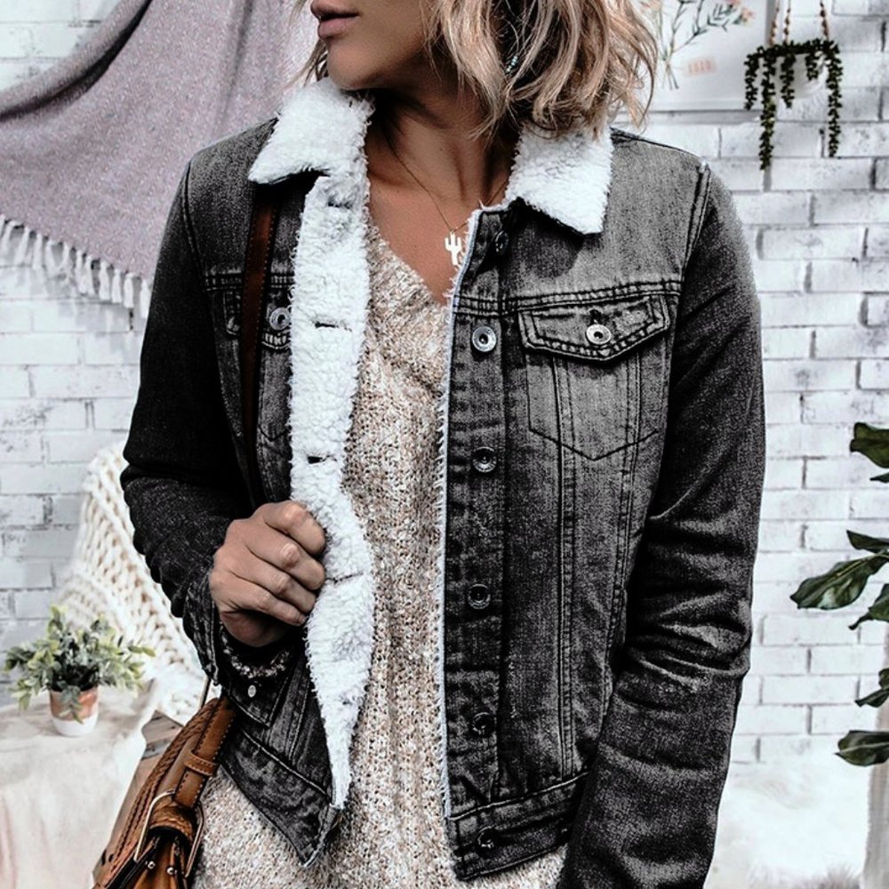 Women's Sherpa Lined Denim Jacket